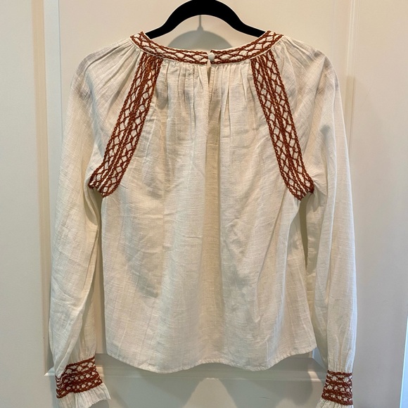 NWOT FAHERTY Arles Embroidered Long Sleeve Women’s Top - Picture 8 of 11